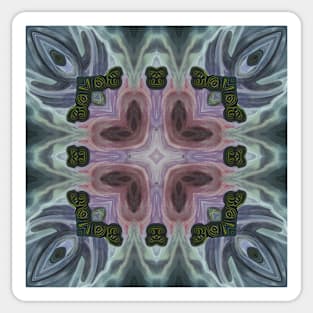 Abstract Sci-fi bio-tech Kaleidoscope pattern (Seamless) 24 Sticker